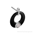 Wholesales customized 925 sterling silver jewelry earrings with ceramic and CZ